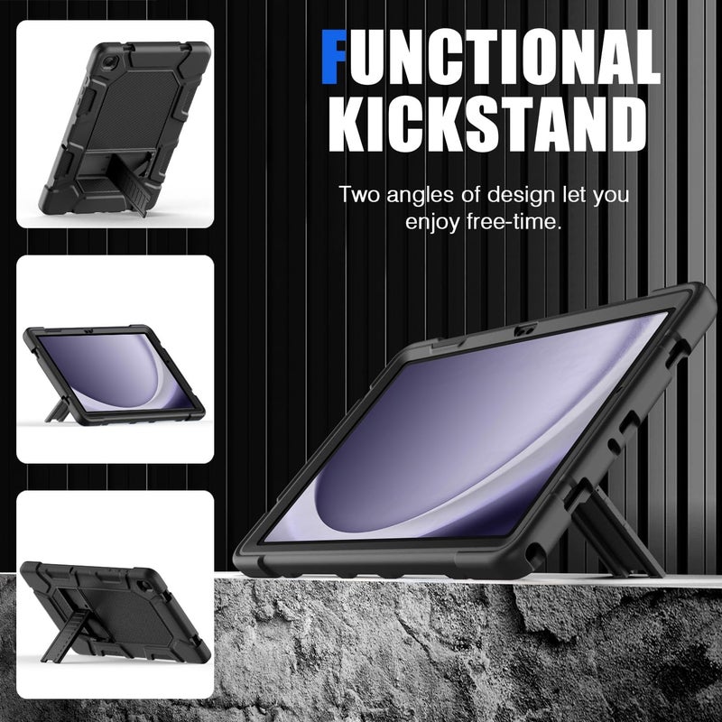 Azzsy Case for Samsung Galaxy Tab A11+/A11 Plus 11” 2026, Samsung Galaxy Tab A9+/A9 Plus 11” 2024 Model, Heavy Duty Shockproof Rugged High Impact Protective Case, Black - Image 3